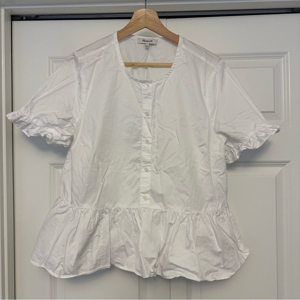 Madewell white blouse size L